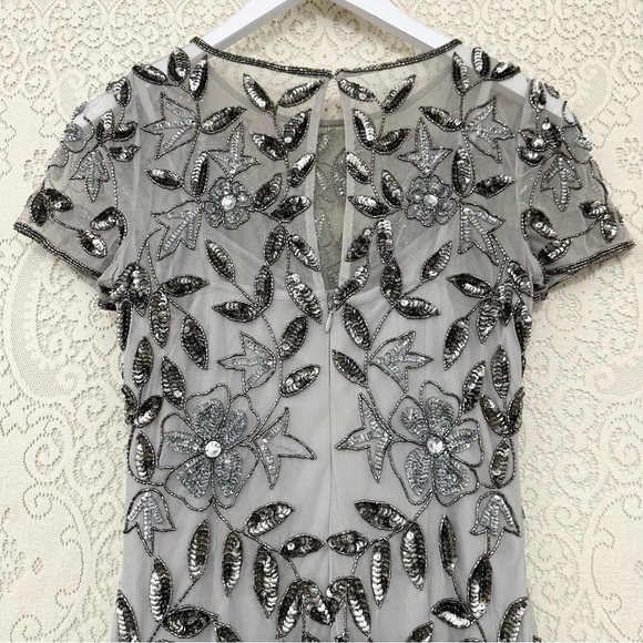 Adrianna Papell Women's Floral Beaded Godet Gown - Picture 8 of 16